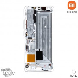 Ecran LCD + vitre tactile + châssis Blanc Glacier Xiaomi Mi Note 10 Lite (officiel) 