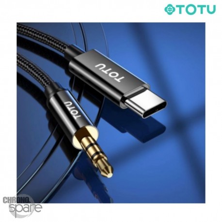 Câble type C vers audio Jack noir TOTU (EAUC-032)