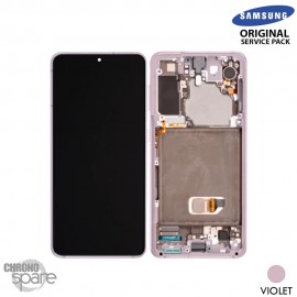Ecran LCD + Vitre Tactile + châssis Violet Samsung Galaxy S21 G991B (officiel) Sans Batterie