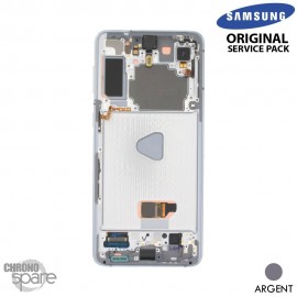 Ecran LCD + Vitre Tactile + châssis Argent Samsung Galaxy S21 Plus G996B (officiel) Sans Batterie 
