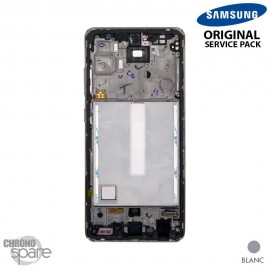Ecran LCD + Vitre Tactile + châssis Blanc Samsung Galaxy A52 5G / 4G A525F / A526B (officiel) Sans Batterie