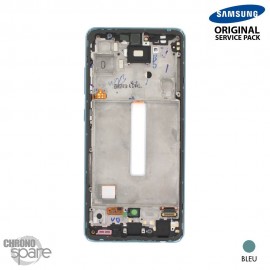 Ecran LCD + Vitre Tactile + châssis Bleu Samsung Galaxy A52 5G / 4G A525F / A526B (officiel)