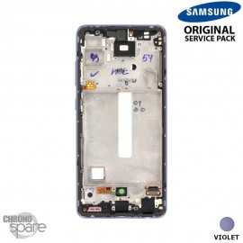 Ecran LCD + Vitre Tactile + châssis Violet Samsung Galaxy A52 5G / 4G A525F / A526B (officiel)