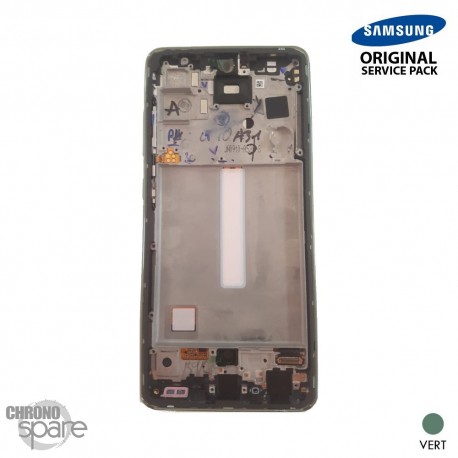 Ecran LCD + Vitre Tactile + châssis Vert (Menthe) Samsung Galaxy A52S 5G A528F (officiel) Sans Batterie