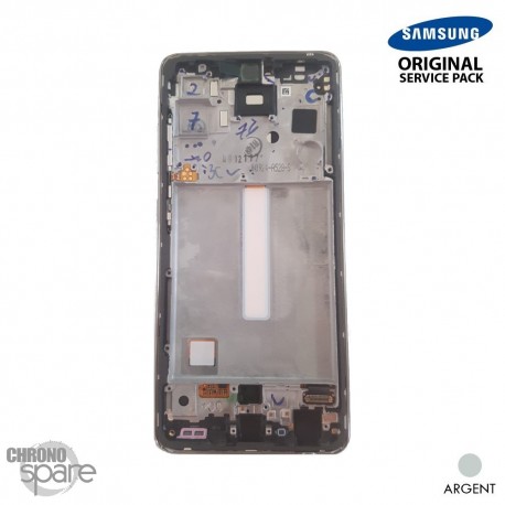 Ecran LCD + Vitre Tactile + châssis Blanc Samsung Galaxy A52S 5G A528F (officiel) Sans Batterie