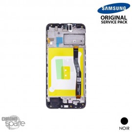 Ecran LCD (Oled) + Vitre Tactile + châssis noir Samsung Galaxy M20 M205F (officiel) Sans Batterie