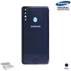 Vitre arrière + lentille caméra bleue Samsung Galaxy A20s A207F (officiel)