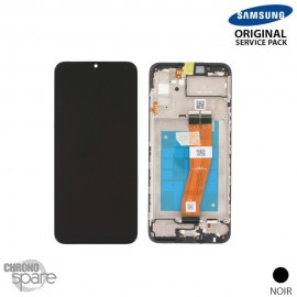 Ecran LCD + Vitre Tactile + châssis noir Samsung Galaxy A02s A025 VERSION NON EUROPE (officiel)