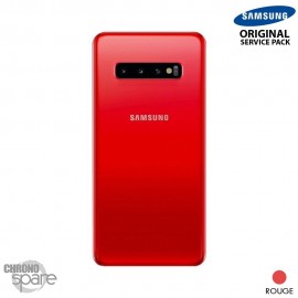 Vitre arrière + vitre caméra Rouge Samsung Galaxy S10 G973F (Officiel)