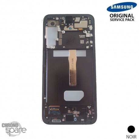 Ecran LCD + Vitre Tactile + châssis Noir Samsung Galaxy S22 Ultra G908B (officiel) Sans Batterie 