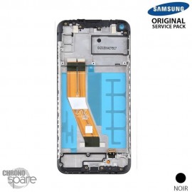 Ecran LCD + Vitre Tactile + châssis noir Samsung Galaxy A11 A115F (officiel)