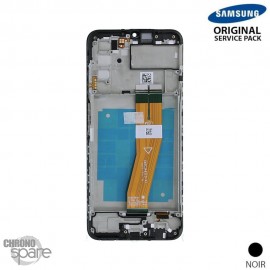 Ecran LCD + Vitre Tactile + châssis noir Samsung Galaxy A03s A037F VERSION NON EUROPE (officiel)
