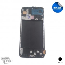 Ecran LCD + Vitre Tactile + chassis noir Samsung Galaxy A70 (incell)