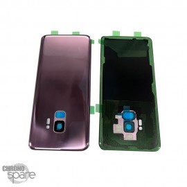 Vitre arrière + lentille caméra compatible pour Samsung galaxy S9 rose/violette