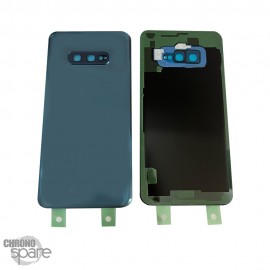 Vitre arrière + lentille caméra compatible pour Samsung galaxy S10E bleue