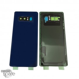 Vitre arrière + lentille caméra compatible pour Samsung galaxy NOTE8 bleue