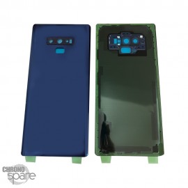 Vitre arrière + lentille caméra compatible pour Samsung galaxy NOTE9 bleue