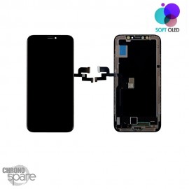 Ecran Oled + vitre tactile iPhone X Noir (Soft OLED)