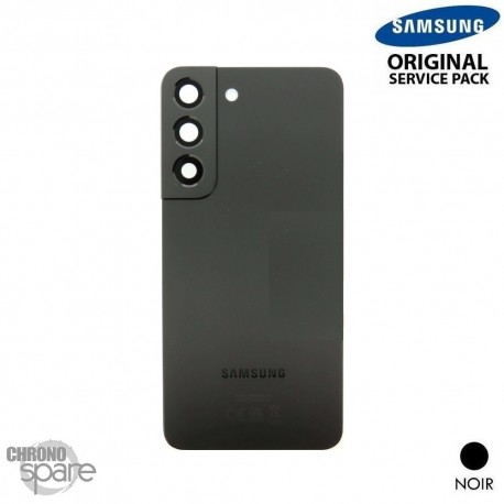 Vitre arrière + lentille caméra noire Samsung Galaxy S22 S901B (officiel)