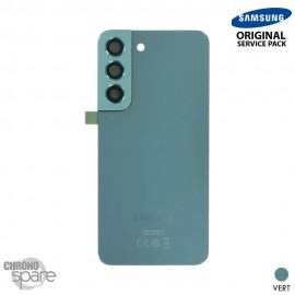 Vitre arrière + lentille caméra verte Samsung Galaxy S22 S901B (officiel)