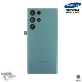 Vitre arrière + lentille caméra Verte Samsung Galaxy S22 Ultra S908B (officiel) Sans Batterie 