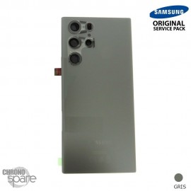 Vitre arrière + lentille caméra Grise Samsung Galaxy S22 Ultra S908B (officiel) Sans Batterie 