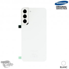 Vitre arrière + lentille caméra Blanche Samsung Galaxy S22 Plus S906B (officiel)