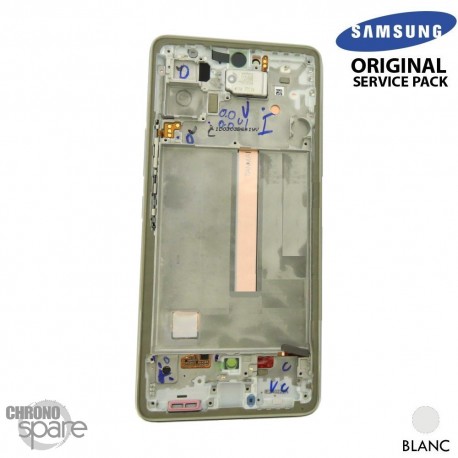 Ecran LCD + Vitre Tactile + châssis pêche (orange) Samsung Galaxy A53 5G A536B (officiel) Sans Batterie 