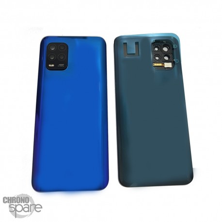 Vitre arrière + lentille caméra bleu compatible pour Xiaomi Mi 10 lite 5G