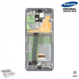Ecran LCD + Vitre Tactile + châssis Gris Samsung Galaxy S20 Ultra (officiel)