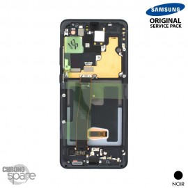Ecran LCD + Vitre Tactile + châssis noir Samsung Galaxy S20 Ultra (officiel)