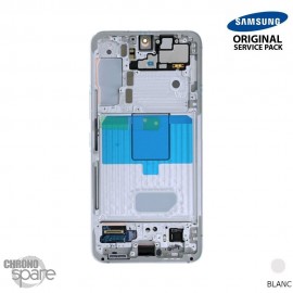 Ecran LCD + Vitre Tactile + châssis Blanc Samsung Galaxy S22 S901B (officiel) Sans Batterie 