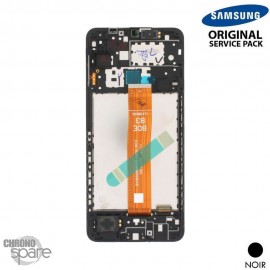 Ecran LCD + Vitre Tactile + châssis noir Samsung Galaxy A12 Nacho A127F (officiel) Sans Batterie 
