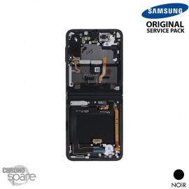 Ecran OLED + Vitre Tactile + châssis noir Samsung Galaxy Z Flip 3 5G F711B (officiel)