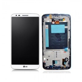 Ecran LCD + vitre tactile + châssis LG G2 D802 Blanc (officiel) ACQ87040902