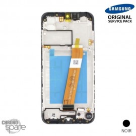 Ecran LCD + Vitre Tactile + châssis noir Samsung Galaxy A01 A015F (officiel) Modèle NON EUROPE