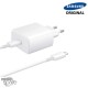 Chargeur secteur Type C + cable 1m Type C / Type C Samsung FAST CHARGE 45W - Blanc Avec boite (Officiel)