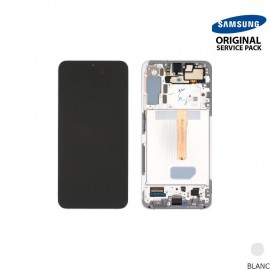 Ecran LCD + Vitre Tactile + châssis blanc Samsung Galaxy S22 Plus S906B (officiel) Sans Batterie 
