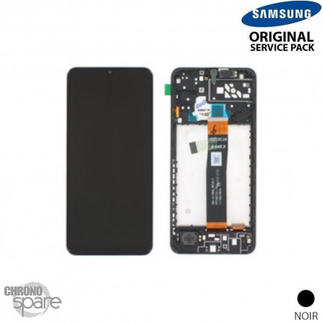 Ecran LCD + Vitre Tactile + châssis noir Samsung Galaxy A04s A047F (officiel)
