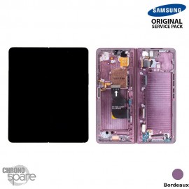 Ecran Oled + Vitre Tactile + châssis bordeaux (Charnière bordeaux) Samsung Galaxy Z Fold 3 F926B (officiel)