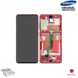 Ecran LCD + Vitre arriere rouge Samsung Galaxy S20 Plus G985F/986B (officiel) 