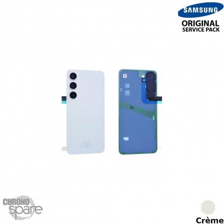 Vitre arrière + lentille caméra crème Samsung Galaxy S23 (S911B) (officiel)