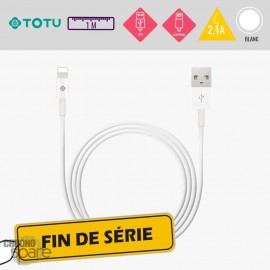Câble USB vers Lightning 10W-2,1A blanc 1M TOTU