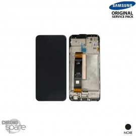 Ecran LCD + Vitre Tactile + châssis noir Samsung Galaxy M13 M135F (officiel) Sans Batterie 
