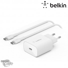 Chargeur secteur USB-C PD 3.0 PPS (25 W) avec câble USB-C vers Lightning (Officiel) BELKIN
