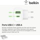 Chargeur secteur double port avec PPS (37 W) Blanc (Officiel) BELKIN