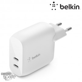 Chargeur secteur avec 2 ports USB-C PD (40 W) Blanc (Officiel) BELKIN