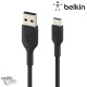 Câble à gaine tressée USB-A vers USB-C (15W) 2m - Noir (Officiel) BELKIN