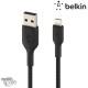 Câble à gaine tressée USB-A vers Lightning (12W) 2m - Noir (Officiel) BELKIN 
