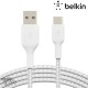 Câble à gaine tressée USB-A vers USB-C (15W) 2m - Blanc (Officiel) BELKIN